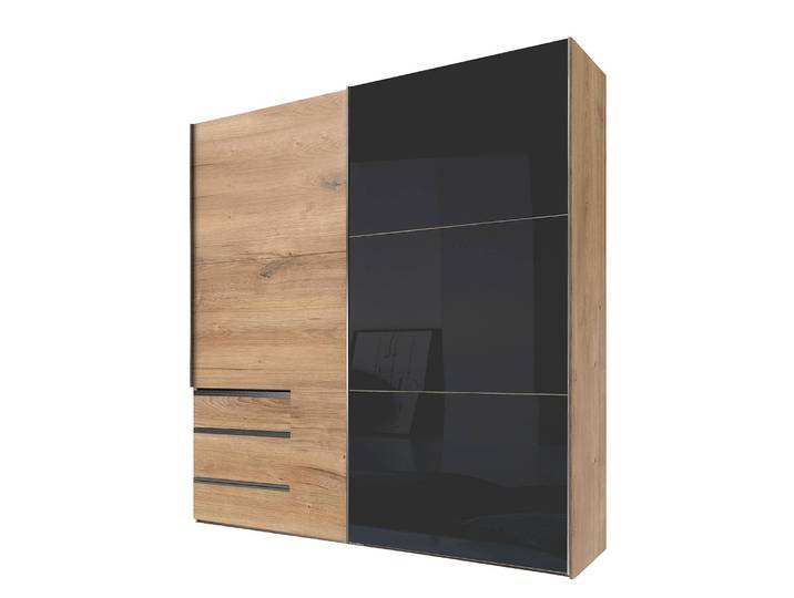 Schwebetürenschrank Level 36 C 200 x 216cm 3 Eiche Dekor/Hochglanz Graphit
