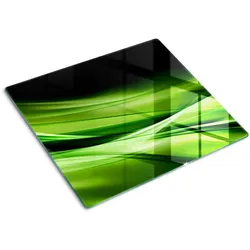 GLASPLATTE 60x52 cm Grüne Wellen
