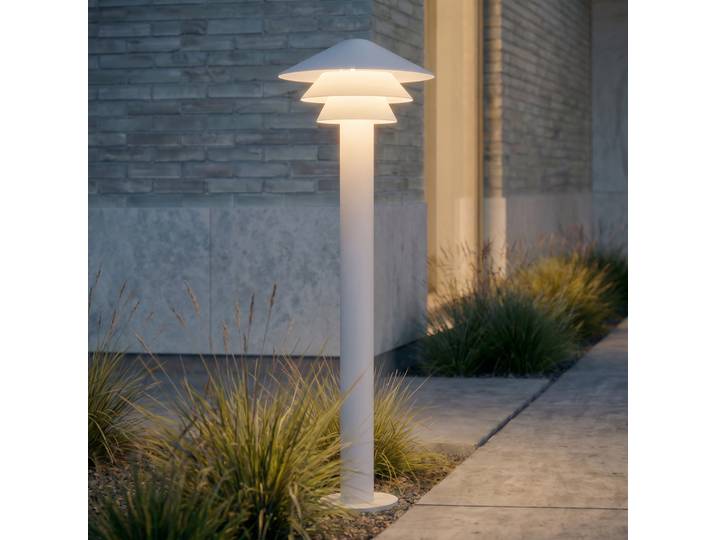Bornes lumineuses LED Montaro, blanc, 110 cm, aluminium, IP54 - Lucande - Moderne - À ampoule unique