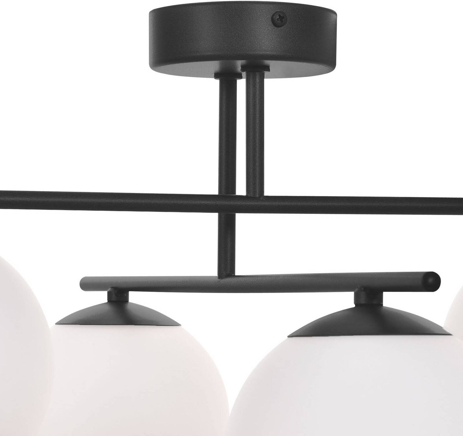 Lámpara de techo Aurora Domiluce, atenuable, Negro, Salón / Comedor, Vidrio, Lámpara de techo