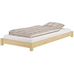Erst-Holz Breites Flachbett Futonbett Niedrigbett 100x200 Kiefer massiv V-60.51-10 ohne Zubehör