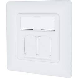 Digitus DN-9010/8-2 Netzwerkdose Unterputz Einsatz mit Zentralplatte und Rahmen CAT 6a Weiß