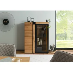Highboard Eiche 110x45x144 natur geölt ROTTERDAM #100