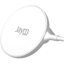 Jaym MagSafe 15W Induktionsladegerät mit Magneten, Überspannungsschutz und Standfunktion (15 W), Wireless Charger, Weiss