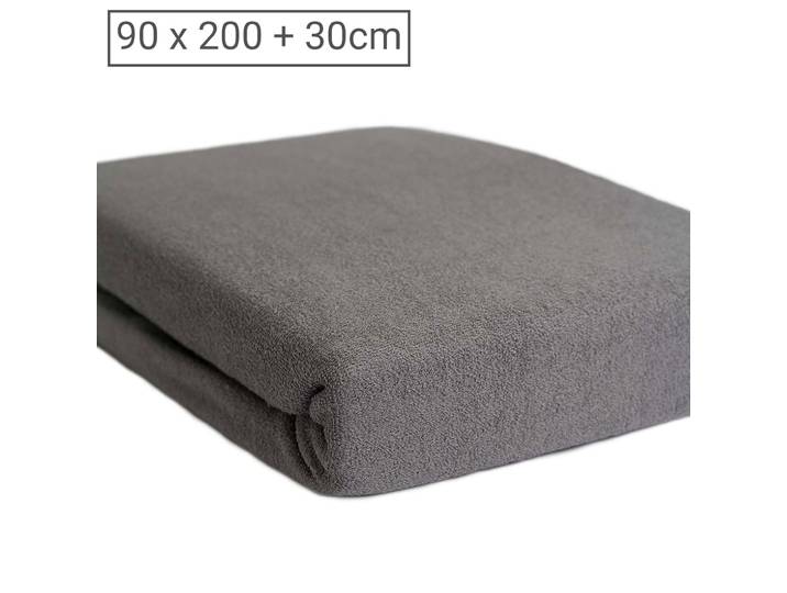 Einzelbett Luxus Frottee Fixleintuch, 80% Baumwolle, 20% Mikrofaser, grau, 90 x 200 cm