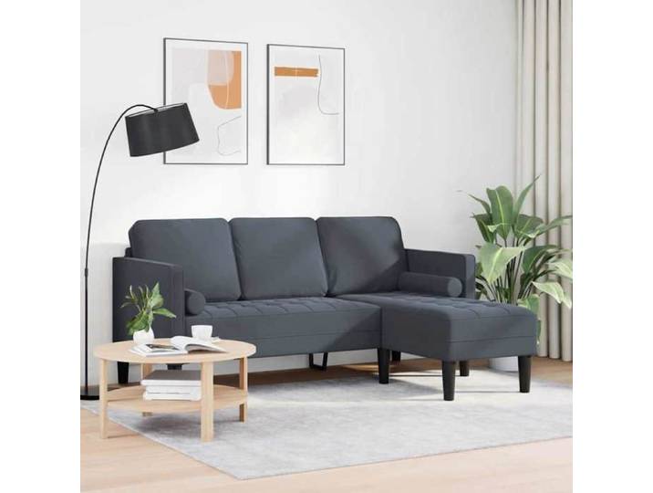 NEW®Mobilier/Siège de salon - BESTMEUBLE - Ensemble de Canapés avec coussin - Gris foncé - Polyester FR3142351