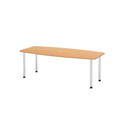 Hammerbacher-Konferenztisch 220cm/4 Chromfüße Buche-VKT22C/6/C