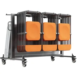 VEVOR Klappbarer Stuhlständer, 181 kg Tragkraft, Klappstuhlwagen für 42 Stühle oder 12 Tische, multifunktionaler Stuhlwagen mit Gummirädern und -haltern, großer Stuhlhalter, mattschwarz