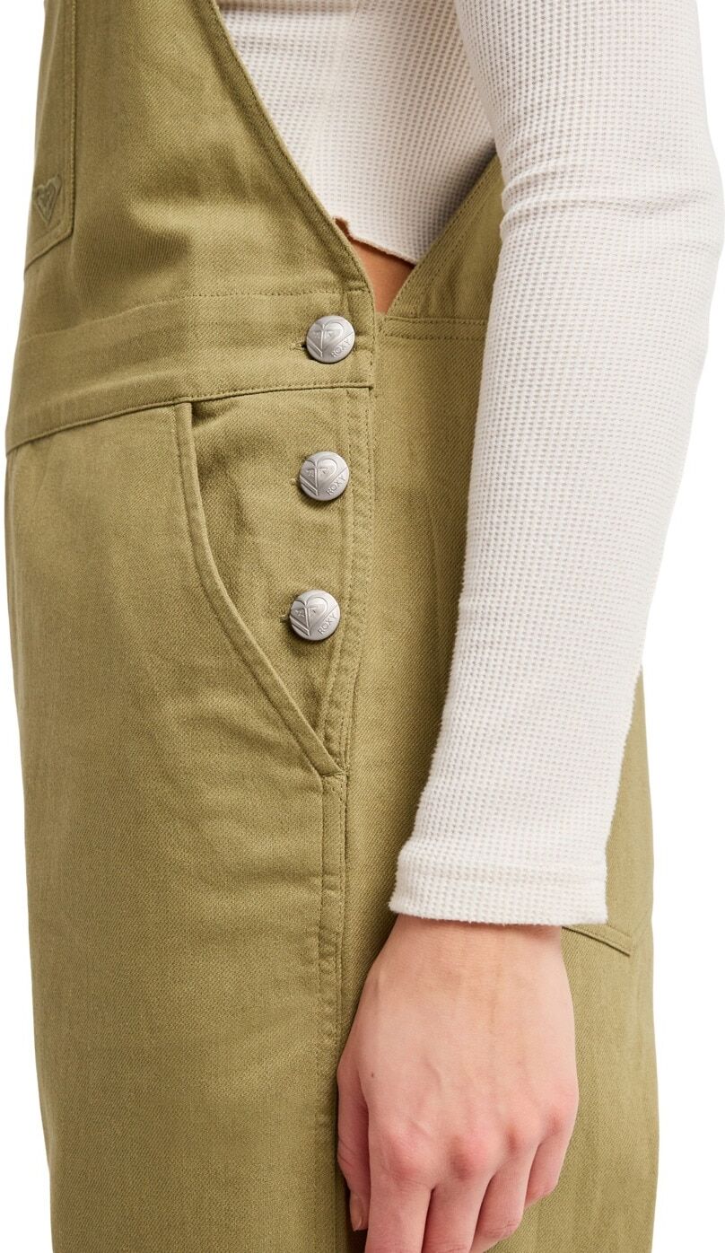 Overall ROXY "Trail Blazer Twill", Damen, Gr. S, beige (olivgrün), Obermaterial: 100% Baumwolle., Overalls Overall