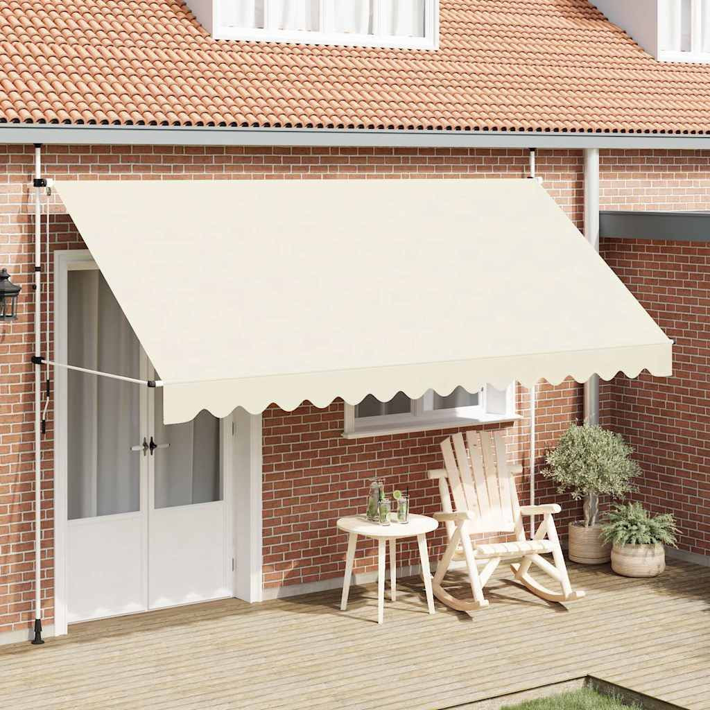 vidaXL Uitschuifbaar zonnescherm, handbediend, 400 cm, crème