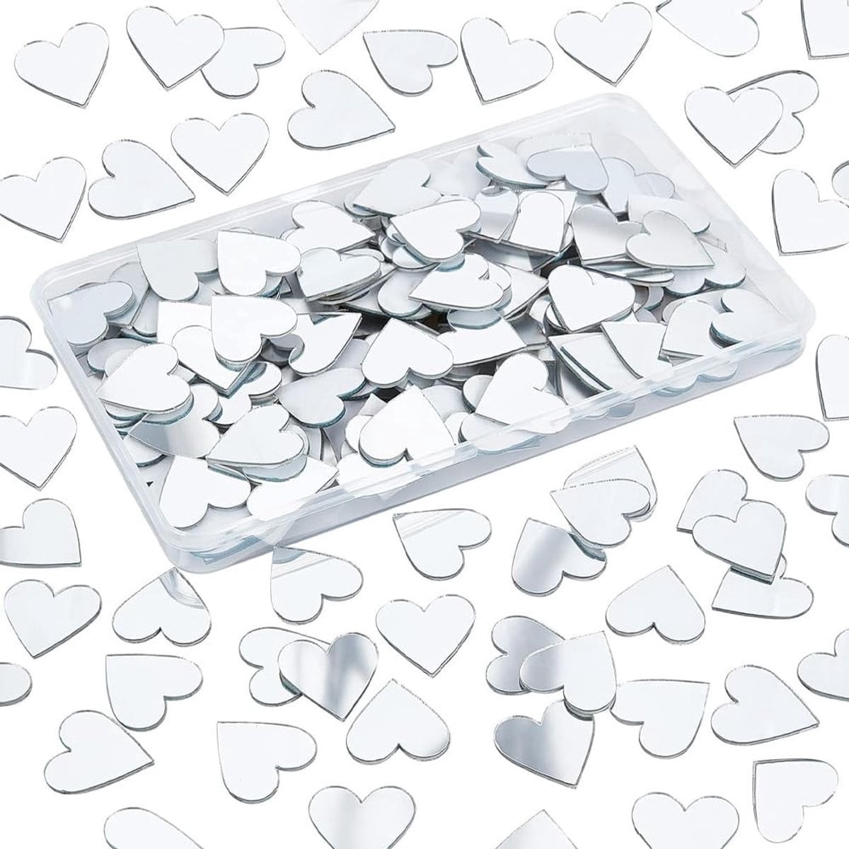 Set van 200 zelfklevende spiegeltegels voor DIY decoratie