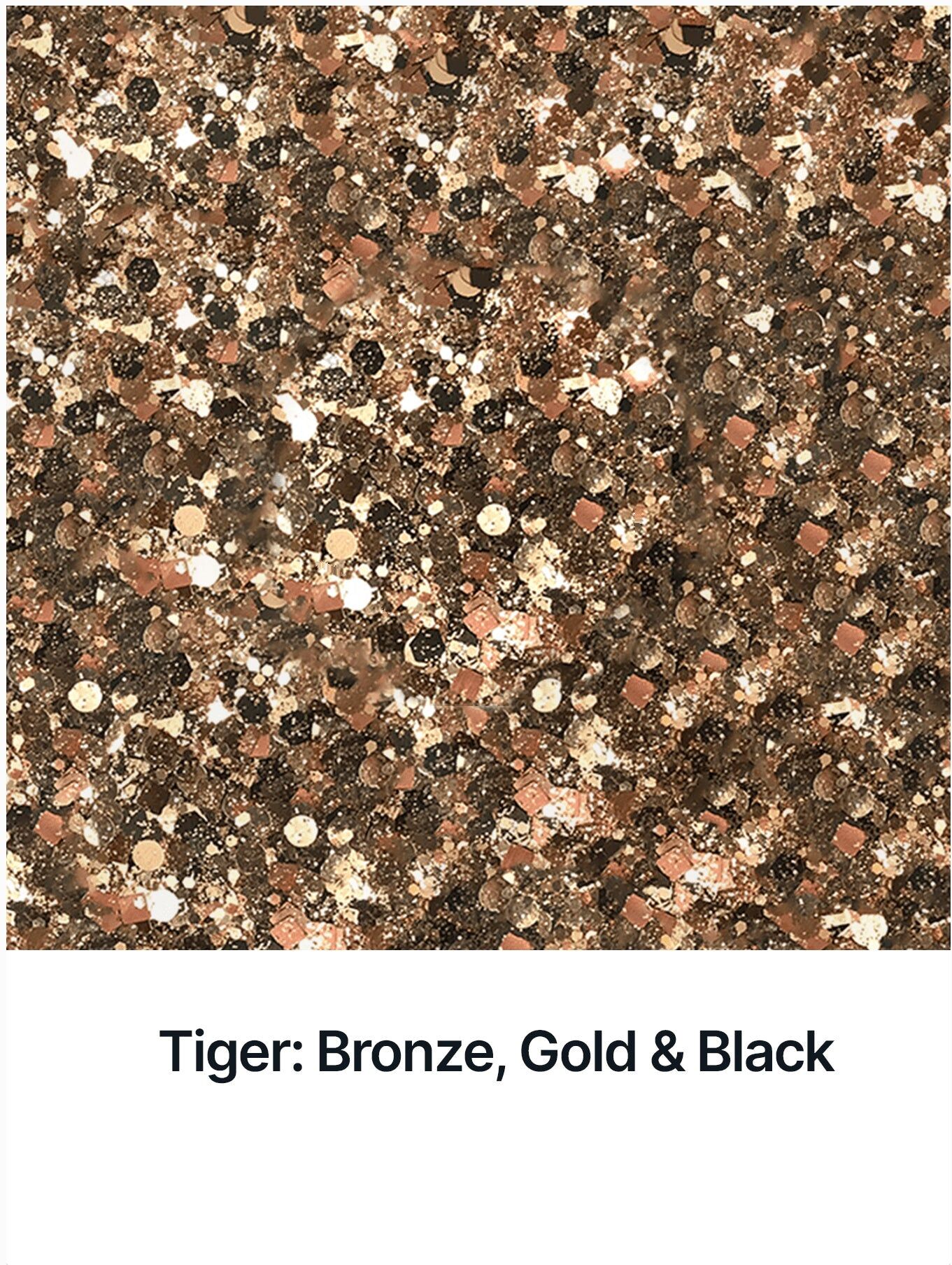 Hemway Glitter Mix Shaker 105g / 3.7oz   Tiger: Bronze Gold & Black   Cosmetic, Festival, Epoxy Resin, Crafts - Tiger: Bronze Gold & Black - 105g