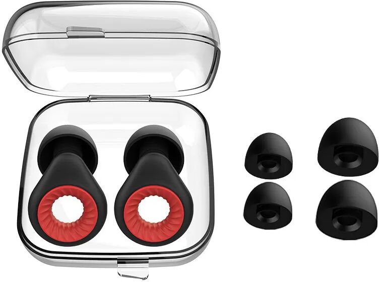 INF Bouchons d'oreille anti-bruit Noir + Rouge