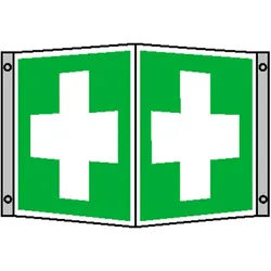 SafetyMarking, Sicherheitskennzeichnung, ErsteHilfeSchild Winkel Erste Hilfe 26x