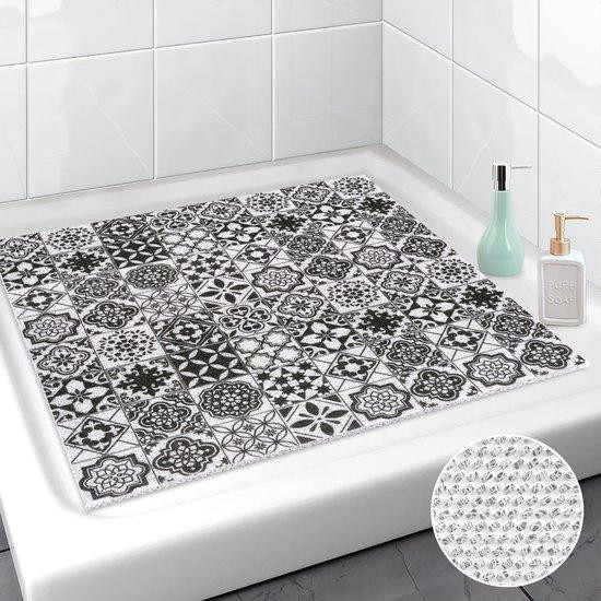 Antislipmat voor de badkamer, zwart, 75 x 75 cm