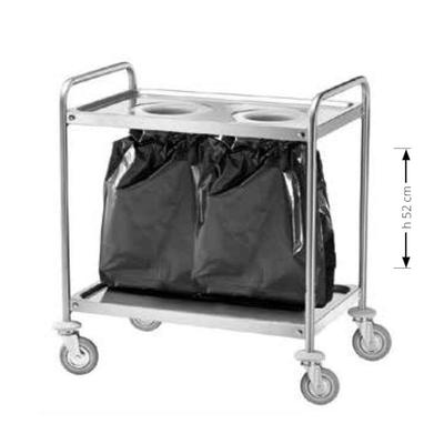 Fimar Servicewagen mit 2 Löchern - 2 Edelstahl-Etagen - Abmessungen 110x60x94(h) cm - Räder ø125 mm