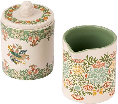 William Morris At Home Kitchen Garden Sugar Bowl & Creamer Jug Set