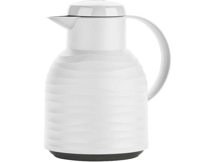 Isolierkanne EMSA Samba Wave , weiß, 1 l, Glas, Kunststoff, Kannen, Isolierkanne, Made in Germany, 12h warm/24h kalt, Quick-Press-Deckel, Glaskolben