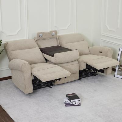"MCombo 64.6"" Wall Hugger Power Loveseat Fabric Recliner Sofa with USB Ports"
