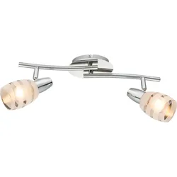 Decken Lampe Leuchte Beleuchtung Metall Chrom Glas Spots Beweglich Schlaf Zimmer