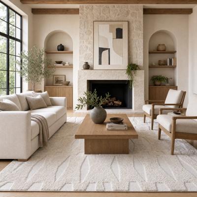 MDA Rug Imports MDA Rugs Tike Collection Beige Abstract Contemporary Area Rug
