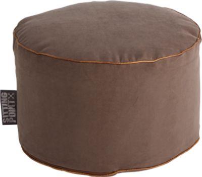 Hocker JAMIE DotCom, Canvasoptik, Ø 500 x H 300 mm, braun