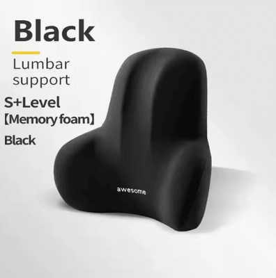 Inspire Picks Memory Foam Lumbar Back Cushion For Car, Office & Gaming Chairs black 43x10x34cm