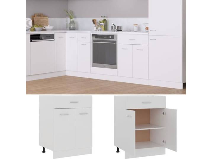 Armoire de plancher à tiroir OVONNI - STAR®4270 MODERNE - Blanc - 60x46x81 5 cm