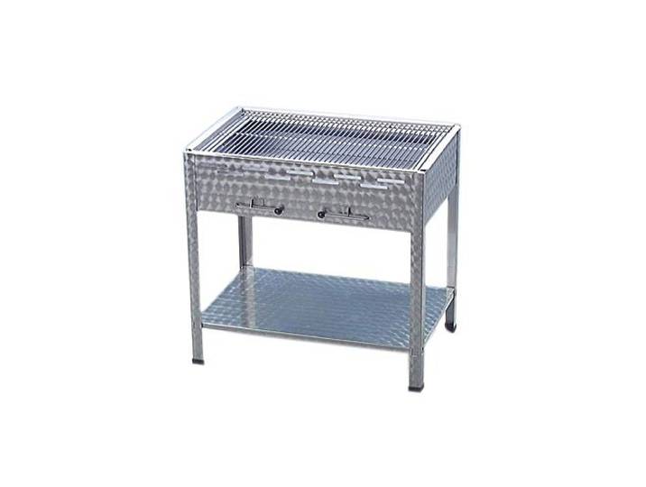 BSR-Grillen Holzkohlegrill Grillwagen Kohlegrill aus Edelstahl 65x53x80 cm Grillfläche 59,5x47 cm ideal für Privat Verein Catering Gastronomie (Grillrost verchromt)