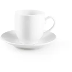 Excelsa Set mit 6 Espressotassen mit Untertassen Simple White Porzellan 10 cl Weiß