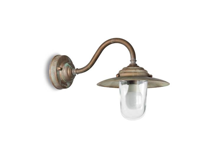 Moretti Luce Aussenwandleuchte Chalet, dimmbar, bronze / altmessing, Messing, Antik, Wandleuchte außen