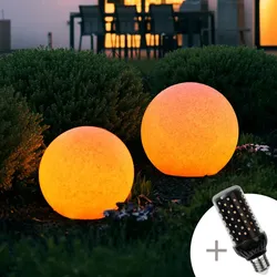 MegaLight LED Kugelleuchte ONOTS 45 in Steinoptik inkl. LED Firelamp Ø45cm