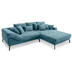 filippo Ecksofa Valentina Cord Blau, Grün Petrol