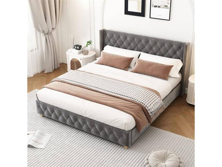 Lit entier - Noname - 160x200 cm - Gris - Métal - 2 places