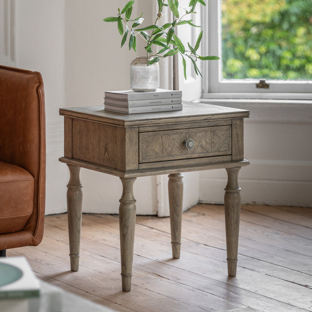Fernleaf Mandie Solid Wood End Table Ash 55cm H X 53cm W X 45cm D