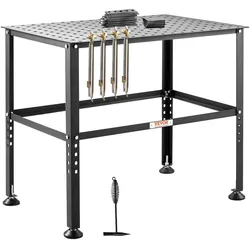 VEVOR Schweißtisch 914,4x609,4x784,8mm, Montagetisch mit einer Tragkraft von 362kg, Werkbank mit 16mm Befestigungslöchern & rutschfesten Fußpolstern für Schweißmontage- & Reparaturarbeiten