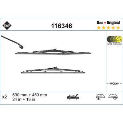 Swf Wischblatt [Hersteller-Nr. 116346] für Renault, Citroën