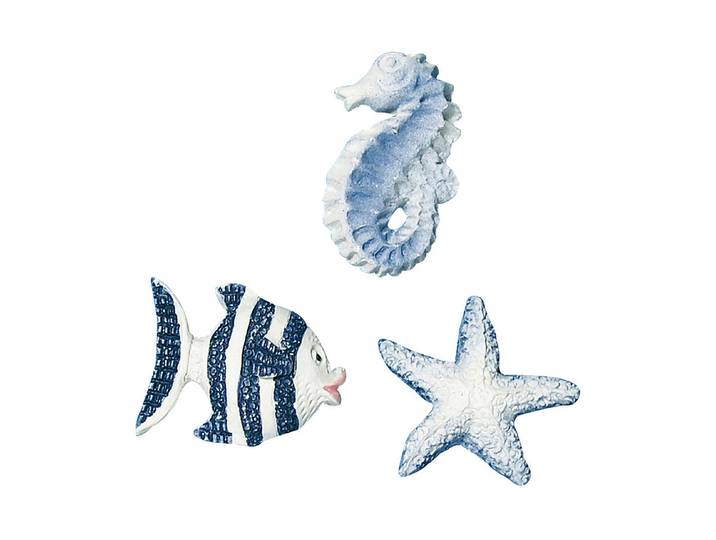 Rayher Polyresin-Streuteile Seetiere 2 cm 9 Stück