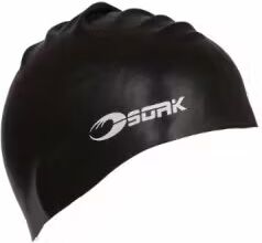Badmössa Silicon Long Hair Cap Svart - Soak