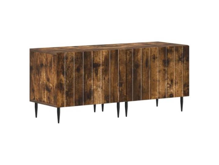 PUGYNBK TV-Schrank, rauchige Eiche, technisches Holz Schlankes Design, wendbare Türen, feuchtigkeitsbeständig, leicht zu reinigen, für modernes Wohnzimmer