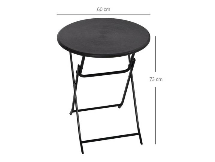 Table ronde pliante Ø60 cm Table de jardin à manger décorative en bois pour balcon terrasse gris foncé