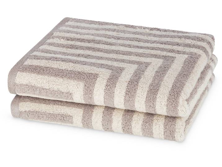 Handtücher ROSS Grafik , beige (flanell, natur), B:50cm L:100cm, Frottier, Baumwolle, Handtücher, Handtücher, aus feinster Baumwolle