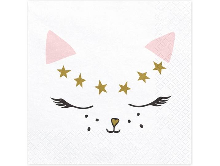 PartyDeco - Servetten - Meow (20 stuks)