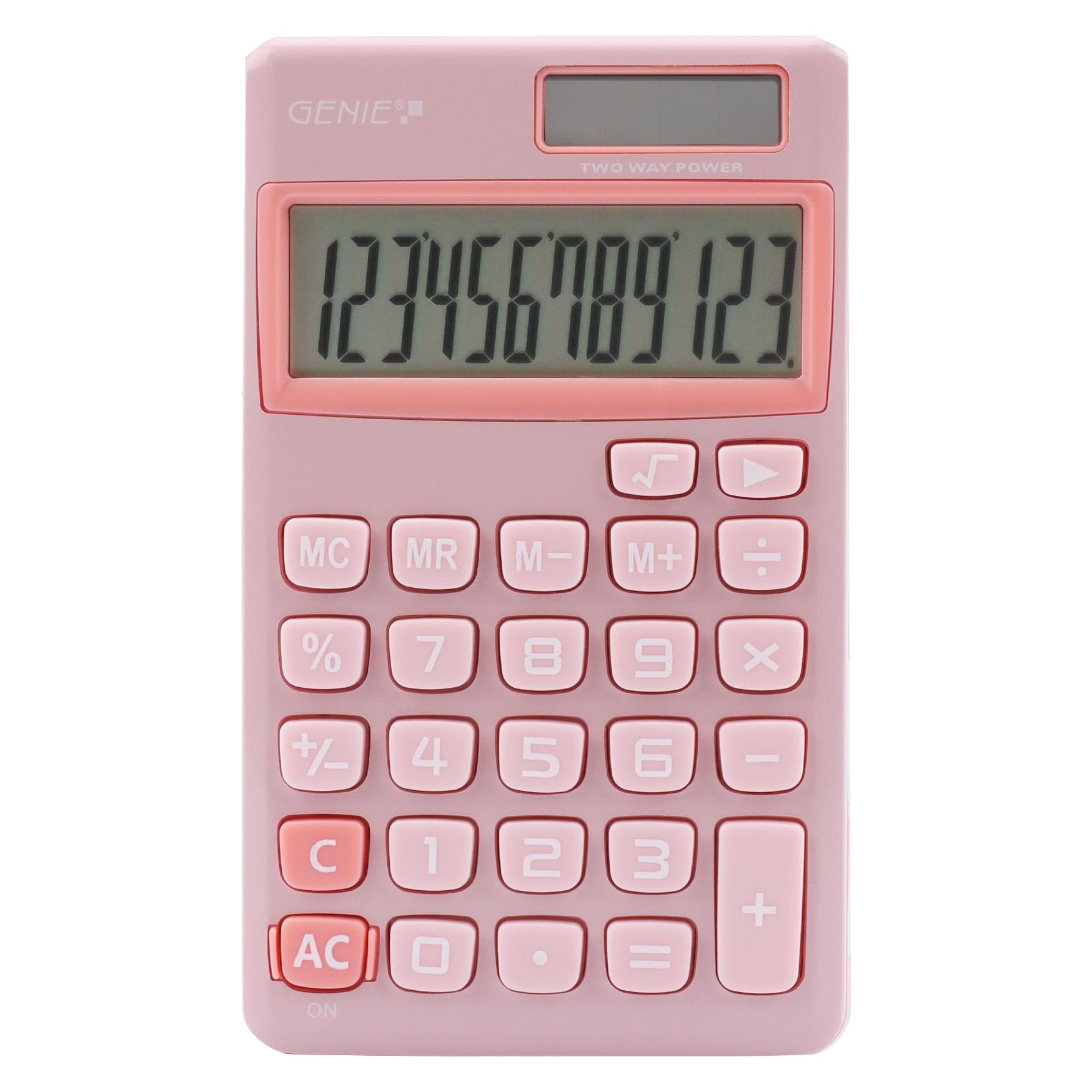 Genie Taschenrechner 212P pink (Solarenergie) (12774)
