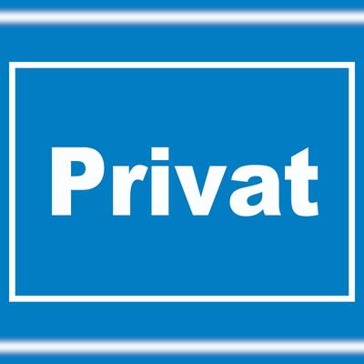 HB-Druck Privat Schild weiß-blau A6 (105x148mm)