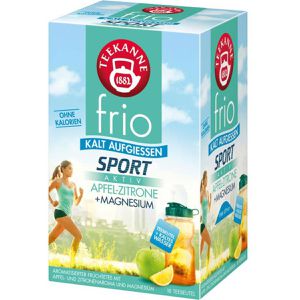 Teekanne Tee Frio Sport Apfel-Zitrone + Magnesium, Früchtetee, kalt aufgießbar, 45 g, 18 Beutel