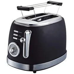 Toaster Retro aus Edelstahl in Schwarz