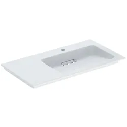 Geberit One Möbel-Waschtisch 505009001 90x48cm, ohne Überlauf, weiß KeraTect/Blende weiß, Hahnloch rechts