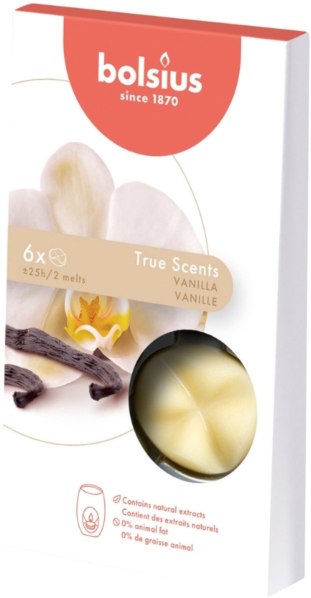 Bolsius True Scents Wax Melts Vanille - 6 stuks per verpakking