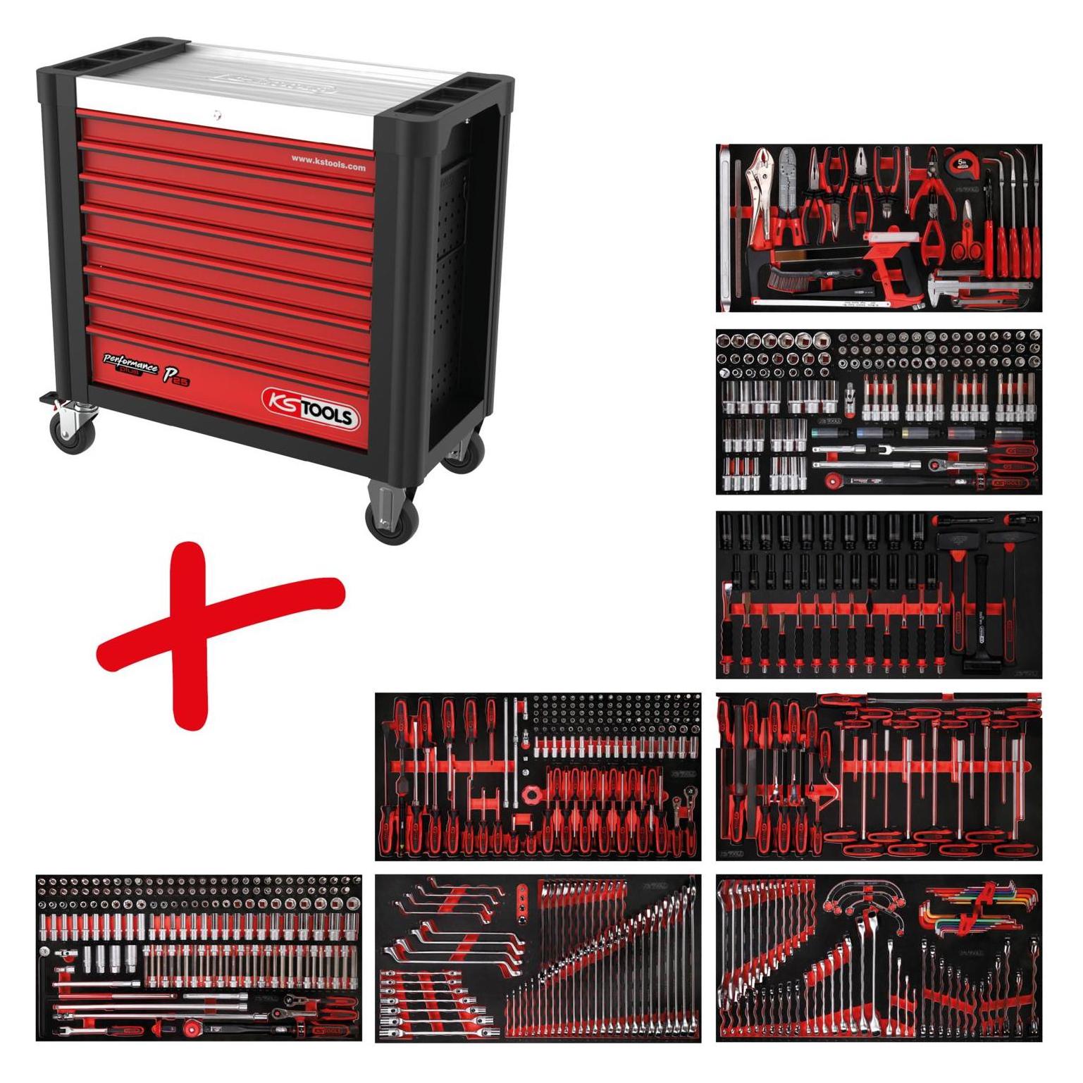 KS Tools Performanceplus Werkstattwagen-Satz P25 mit 660 Werkzeugen für 8 Schubladen (825.8660)